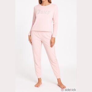 JUICY Couture Barbie Velour Bling Lounge Jogger Pajama Y2K Sleepwear Pink L